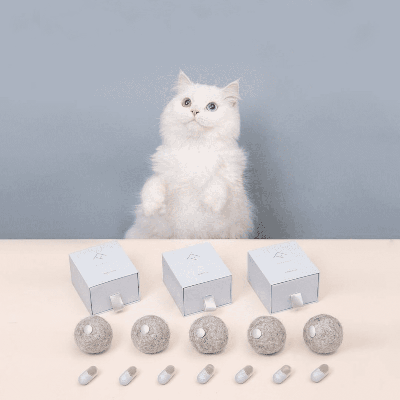 Wool catnip toy set — lifestyle