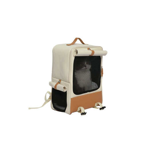 Hazelnut Breathable Mocha Pet Carrier Backpack-1