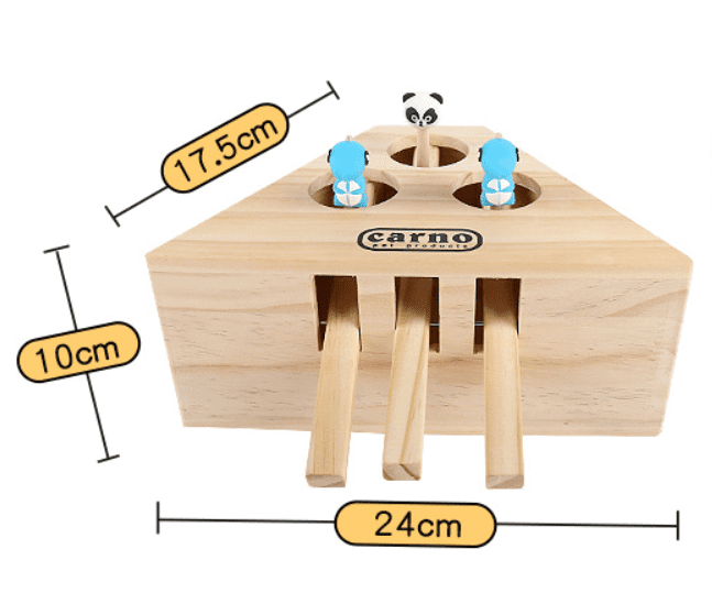 Cat puzzle toy — ball tracks, paw holes and spinning tops