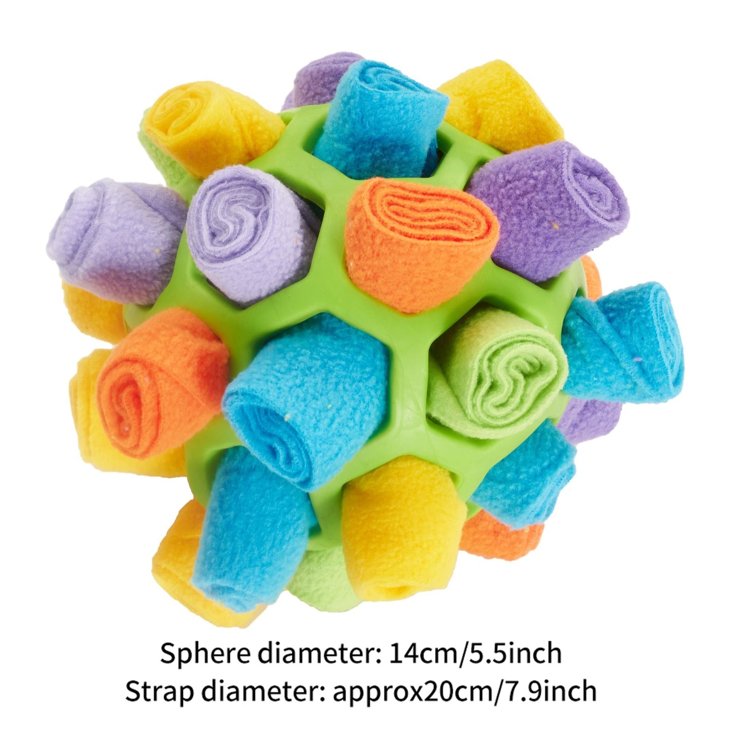 Sniff ball for dogs — hidden treat compartments detail