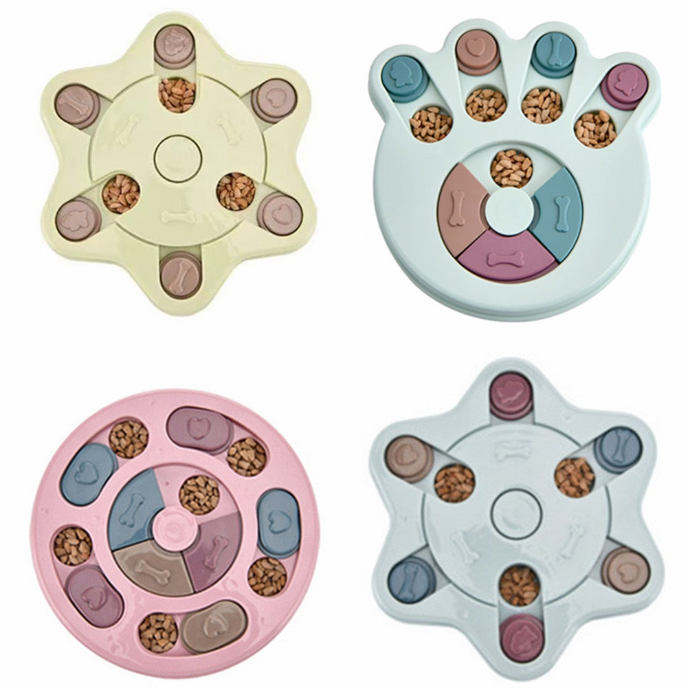 Dog enrichment toy — slow feeder activity detail