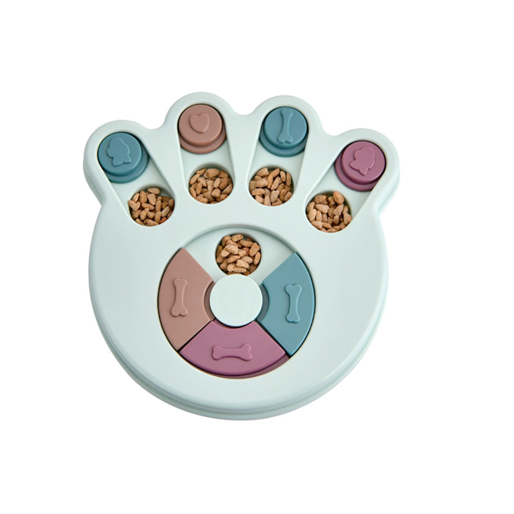Interactive puzzle feeding toy for dogs — top view